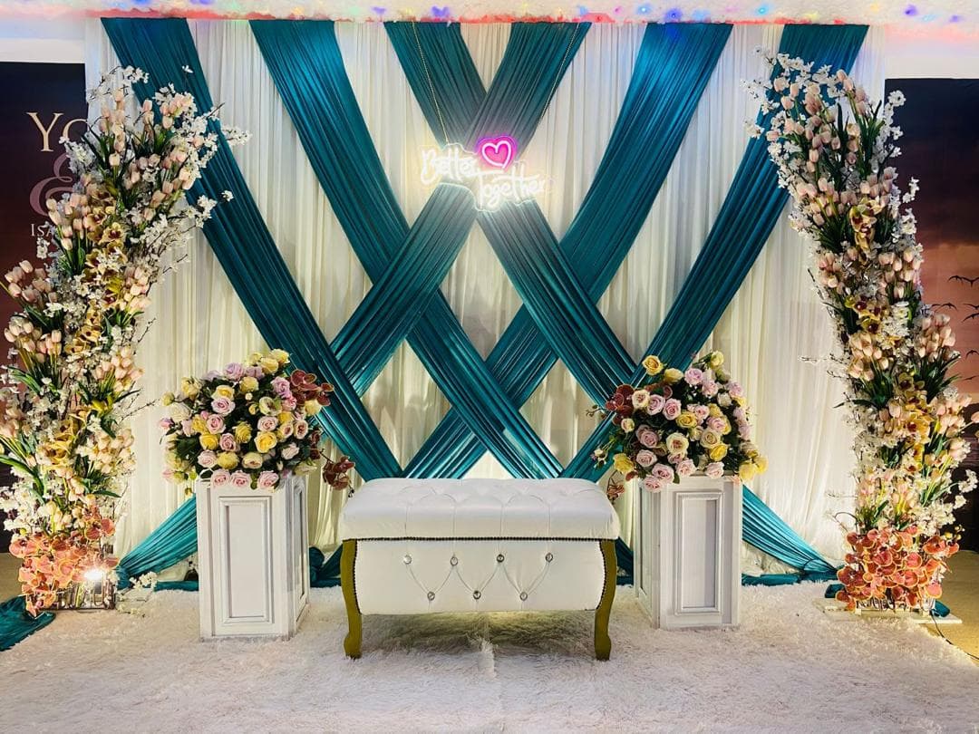 Floral event backdrop